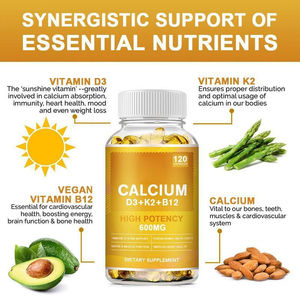 Suplemento OEM de Calcio, Vitamina D3+K2+B12, Apoya la Densidad Ósea para Adultos y Adolescentes - Product Image 4