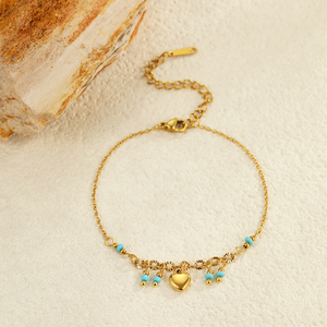 New Summer Handmade Custom Beads <b>Charm</b> <b>Bracelet</b> Gift <b>Girls</b> Heart Flower Pendant Pearl Natural Stone Stainless Steel <b>Bracelet</b> - Product Image 5