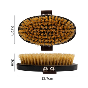 <span class=keywords><strong>Brosse</strong></span> de massage sèche en <span class=keywords><strong>bois</strong></span> ovale LOGO pour drainage lymphatique, <span class=keywords><strong>anti</strong></span>-<span class=keywords><strong>cellulite</strong></span>, avec sangle en PU, pour brossage à sec et exfoliation corporelle à l'huile - Product Image 3