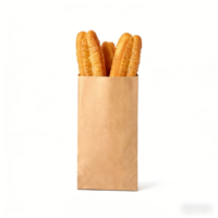 Sachets d'emballage alimentaire jetables en papier kraft de qualité alimentaire, recyclables, écologiques, au design classique et personnalisé, pour bâtonnets de pâte frite