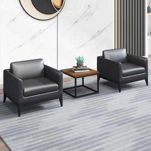 Sofá de Oficina Saint-Lee con Estructura Metálica y Tapicería de Cuero, Resistente, para Recepción y Reuniones Empresariales - Product Image 4