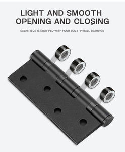 Bisagra de Puerta de Acero Inoxidable 201 de 4 Pulgadas y 3 mm de Grosor, Bisagra de Seguridad con Rodamiento de Bolas para Puerta de Madera - Product Image 2