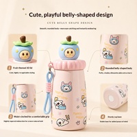 Bouteille d'eau isotherme en acier inoxydable 316 de 500 ml avec logo personnalisé, motif dessin animé mignon pour enfants, anti-fuite, avec paille et poignée