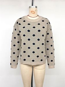 Maglione Invernale Stile Europeo-Americano, Nuovo Design Retrò Casual a <span class=keywords><strong>Pois</strong></span>, Vestibilità Ampia, Maniche Lunghe - Product Image 4