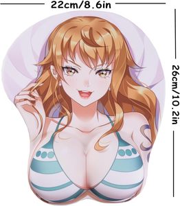 Vente en gros <span class=keywords><strong>Nami</strong></span> Anime 3D Cartoon Gel Sexy Japanese Girl <span class=keywords><strong>Breast</strong></span> Silicone Tapis de souris ergonomique pour tapis de souris avec repose-poignet - Product Image 2