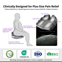Coussin orthopédique en mousse à mémoire de forme sur mesure pour le coccyx, pour fauteuil roulant, soulagement de la pression et de la douleur pour les personnes en surpoids, pour le coccyx et la sciatique