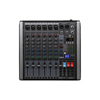 Console de mixage audio USB DSP professionnelle 6 canaux avec son surround, équilibrage personnalisable, construction en alliage métallique et plastique, pour usage familial