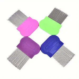 Customizable Pet Hair Removal Comb Pet Flea Comb Stainless Steel Lice Comb Dog Cat Grooming Supplies