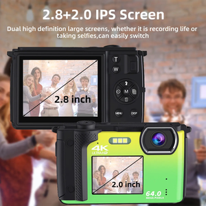 Máy ảnh kỹ thuật số 4K HD mới nhất, màn hình kép IPS <span class=keywords><strong>2.8</strong></span>+2.0'', tự động lấy nét, zoom kỹ thuật số 16X, webcam Wifi, máy quay vlog để chụp ảnh - Product Image 2