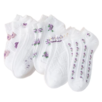 HY-647 Chaussettes courtes en coton tricoté respirantes à motif fruité pour femme, usage quotidien, couleurs assorties, été – Vente en gros usine
