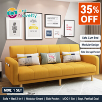Canapé-lit modulaire intelligent AntNovelty 2-en-1 convertible en tissu avec poche latérale, MOQ 1 ensemble, Offre de septembre