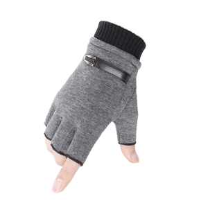 Guantes de Invierno Personalizados Clásicos Lisos para Conducir, Correr, Ciclismo, Pesca, con Protección para la Pantalla Táctil, para Hombre, Medios Dedos - Product Image 2