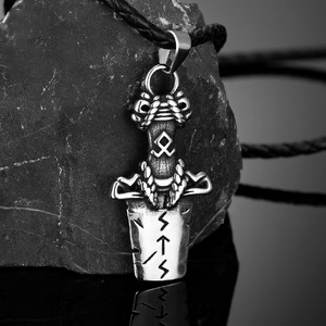 Pendentif épée viking en acier inoxydable, collier punk pour homme, 60 cm, bijoux cadeau - Product Image 4