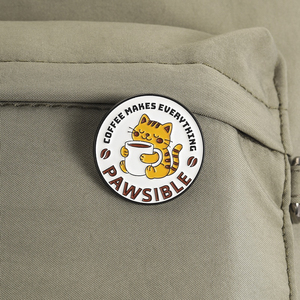 Broche émaillée amusante Chat Tabby avec citation humoristique, badge de revers, bijou fantaisie, cadeau pour amis - Product Image 3