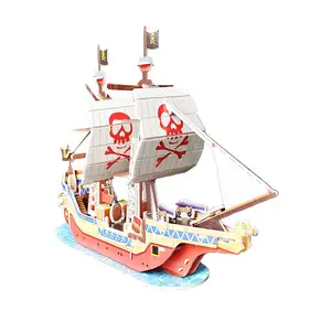 Novidades Navio pirata E ornamento modelo 3D quebra-cabeça infantil navio brinquedo modelo 3d quebra-cabeças de madeira