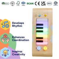 Jouet clavier en bois avec plusieurs chansons intégrées, effets lumineux et sonores, jouet éducatif musical Montessori, norme européenne