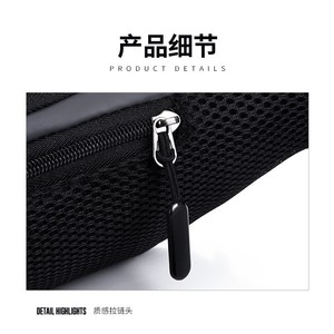 Huang Lei Waist Bag Unisex Waterproof PU Leather Multiple Pockets Outdoor Travel Fashion Professional Style - Product Image 2