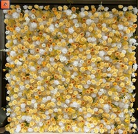 Mur floral en tissu jaune et blanc personnalisé pour mariages Toile de fond murale florale de fleurs artificielles personnalisée pour décorations de fête