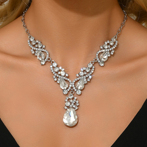 ผู้หญิงยุโรปอเมริกาขายดีสร้อยคอชุบเงินเรขาคณิตอินเทรนด์เชื่อมโยงห่วงโซ่สไตล์วังวินเทจสง่างาม - Product Image 1