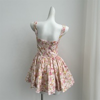 Robes courtes sans manches à imprimé floral printemps-été, robes décontractées mignonnes pour femmes et filles, robes florales