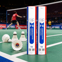 Volants de badminton LINGMEI F8 en plumes d'oie, tête en liège sandwich 2 couches, écologiques, niveau tournoi pour entraînement professionnel