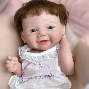 Poupée de mode en silicone de 18 pouces, corps entier, cheveux implantés, fille réaliste, poupée reborn, jouet doux, aspect bébé nouveau-né, faite à la main - Product Image 3