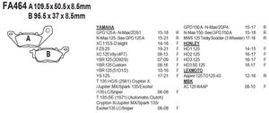 Pastillas de freno de disco de motocicleta sinterizadas traseras delanteras para <span class=keywords><strong>Yamaha</strong></span> YBR Nmax GPD <span class=keywords><strong>125</strong></span> 150 YS125 <span class=keywords><strong>T</strong></span> 135 SE MBK HONLEY <span class=keywords><strong>125</strong></span> - Product Image 6