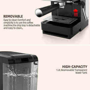Modern 2-in-1 20Bar Touch Screen Semi-<b>Automatic</b> Espresso <b>Coffee</b> Maker Brew System for Household Use 15-Cup Capacity Temperature - Product Image 2