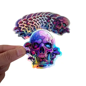 Holographic Vinyl Pvc Die Cut Decal Sticker Printing Custom Personalized Business Logo Stickers Holographic