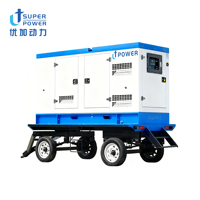 Générateur diesel silencieux triphasé 220 kW sur remorque mobile 275 kVA Shangchai SDEC Démarrage automatique Démarrage à distance ATS