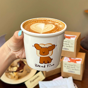 Custom 12oz Ceramic Mug Without Handle Minimalist Paper <b>Cup</b> Design Latte <b>Cup</b> <b>Reusable</b> Coffee <b>Cup</b> with Logo - Product Image 2