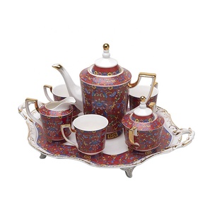 Le fabricant promouit son ensemble de café en céramique de couleur émail rouge européen pour le thé de l'après-midi - Product Image 3