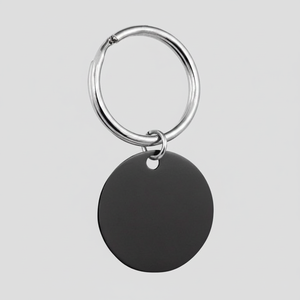 Ciondolo Rotondo Nero 32 mm, Componente per Gioielli, Etichetta in Metallo, Accessorio per Portachiavi - Product Image 2