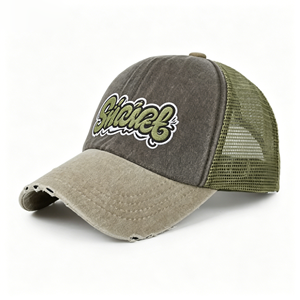 <b>Top</b> Seller Custom Logo Mesh Trucker Caps for Unisex Best <b>Distressed</b> Logo Embroidery Mesh Trucker Hat in Cheap Price - Product Image 2