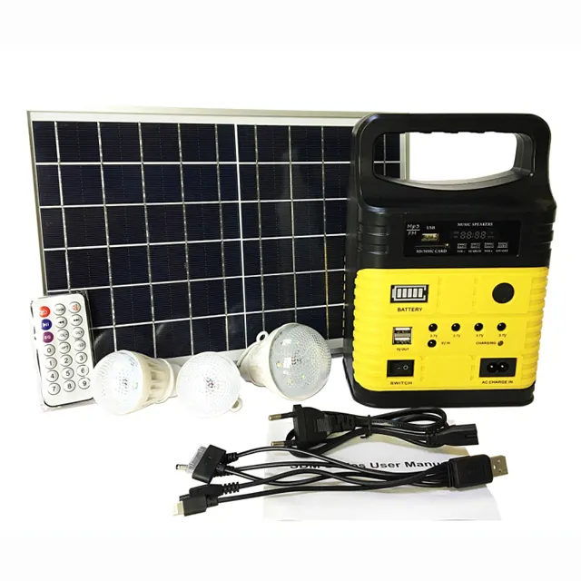 Draagbare Mini Zonne-Energie Verlichting Power Generator Kit 10W Zonne-Energie Home Licht Met Oplaadsysteem Voor Noodstroom Verlichtingssysteem