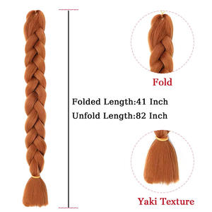 Extensions de cheveux synthétiques résistantes à la chaleur Julianna Wholesale, fibres lisses à base de protéines organiques, double trame, cheveux crépus pour tressage - Product Image 3