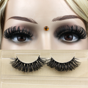 HITOMI QK5D Pestañas Postizas 3D de Visón Sintético Hechas a Mano de 10mm D para Tira, Pestañas Rusas con Tallo de Algodón Negro y Bandeja - Venta al por Mayor - Product Image 4