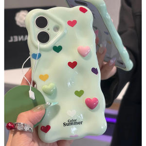 <span class=keywords><strong>Coque</strong></span> de téléphone portable 3D motif Nuages Ondulés Cœur Coloré avec découpe de précision pour Apple 17 Air, iPhone 16, 15, 14 Pro Max – Vente Flash - Product Image 5