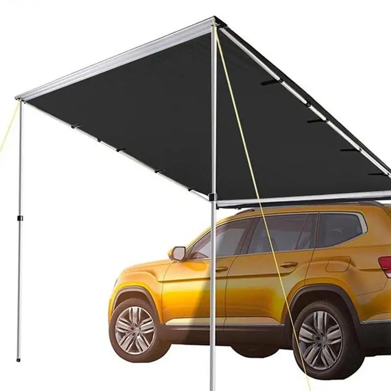Outdoor Car Side Retract Awning For Camping With Aluminum Pole For Car