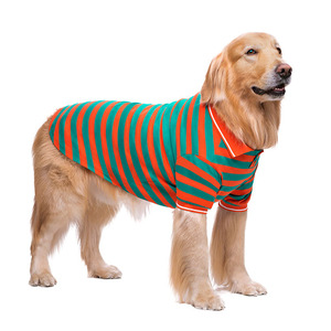 Polo à rayures pour chien, t-shirt animaux de compagnie de luxe, vêtement d'été quatre saisons, à la mode, pour grands chiots et chatons - Product Image 1