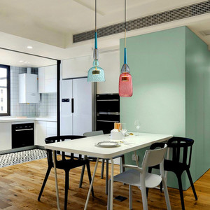 Nordic-Style Single-Head Minimalist Glass Colorful Candy Chandelier for Living Room <b>Dining</b> Room Bedroom Bar Available Middle - Product Image 1