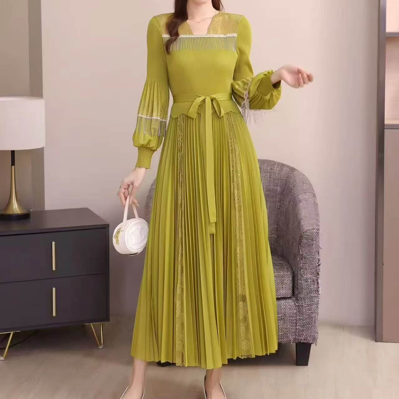 chinese dress ladies Bridget Maxi Dress Amalfi Yellow from Tiare Hawaii exclusive at main image 1
