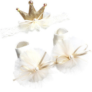 Conjunto de Diadema y Calcetines para Bebé Niña, Regalo para Recién Nacida - Product Image 1