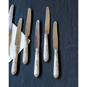 Daniele F. Ensemble de six couteaux à dîner en alliage d'argent de style français avec un élégant motif d'aigle - Product Image 1