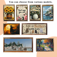 Cadre photo rectangulaire élégant et minimaliste en bois massif de chêne clair, style Art Déco, pour décoration intérieure, à poser sur table ou à accrocher au mur