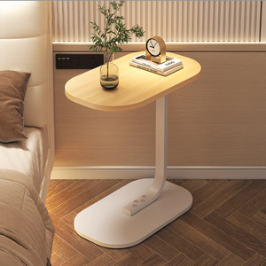 Sofá moderno, mesa auxiliar en forma de C, mesa auxiliar pequeña para sofá, marco de Metal, bandeja de madera maciza, mesa de centro decorativa - Product Image 4