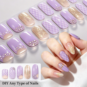 Custom OEM ODM Silver Holographic Glitter Iridescent Star Shimmer Waterproof Non-toxic Salon Party Art UV Free Gel Nail Wraps - Product Image 5