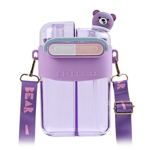 Garrafa de Água Infantil Portátil Tipo Canudo Kawaii para Caminhadas, Design Fofo em Plástico, Capacidade de 701-800ml - Product Image 5