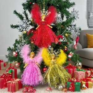 Lindo Muñeco <span class=keywords><strong>de</strong></span> Ángel Navideño <span class=keywords><strong>de</strong></span> Peluche, Adorno Colgante Hecho a Mano para Árbol <span class=keywords><strong>de</strong></span> <span class=keywords><strong>Navidad</strong></span>, Decoración Festiva para el Hogar y Fiestas, Regalo para Niños - Product Image 3