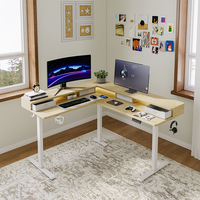 Bureau debout ergonomique en L modulaire et moderne en acier inoxydable, réglable en hauteur, avec moteur unique, pour ordinateur
